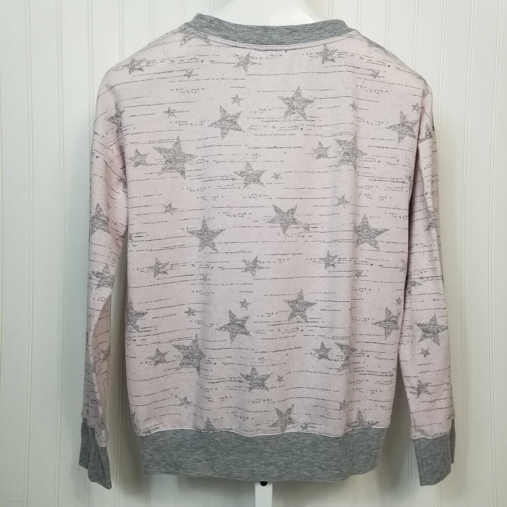 Splendid Pink Gray Star Sweatshirt Large - Picture 2 of 7